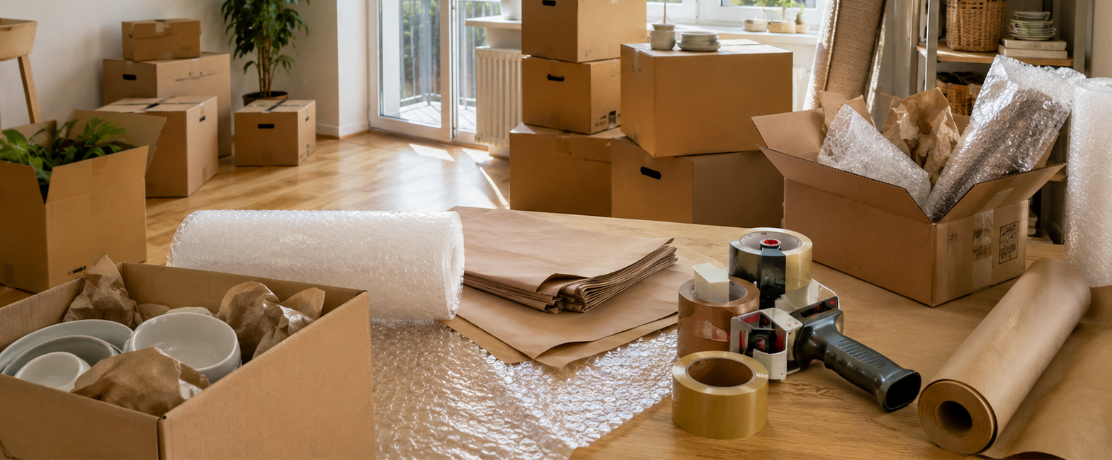 Verpackungsmaterial für Umzug in Berlin mit Neon Umzüge